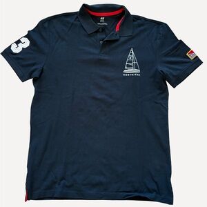 H&M Men’s Navy Blue Polo with Nautical Design